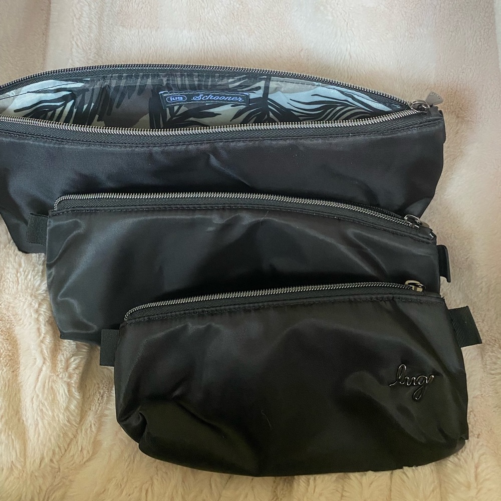 Lug Schooner Black 3 piece Travel/Makeup Set